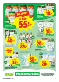 Stora Coop reklamblad vecka 36 Sida 9: Ekologisk smoothie i klämpåse €85,00, Ekologiska bönor, Medlemspris