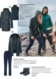 Tchibo Eduscho Flugblatt Seite 9: Damen-3-in-1-Regenmantel Dry Proof €59,99, Softshell-Joggpants €24,99