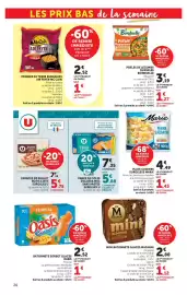 Catalogue Super U page 20: U Eminces de poulet rotis €5,75, Magnum mini Almond €3,92