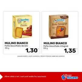 Volantino Iper Tosano settimana 35 Pagina 1: Mulino Bianco Fette biscottate dorate €1,30