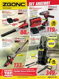 Zgonc Flugblatt Seite 1: Einhell Akku-Schlagbohrschrauber Set TP-CD 18/80 Li i BL €119,00