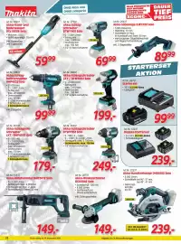Zgonc Flugblatt Seite 10: Makita Starterset €99,99, Akku-Handkreissäge DHS680Z Solo Makita €239,00
