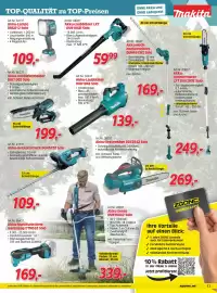 Zgonc Flugblatt Seite 11: Akku-Lampe DML812 Solo €109,00, Akku-Gehölzschneider DUC150Z Solo €199,00