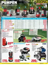 Zgonc Flugblatt Seite 23: Elpumps VB 25/1300 INOX €299,00, AL-KO HW 3600 €159,00