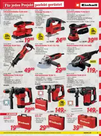 Zgonc Flugblatt Seite 9: Stichsäge TC-JS 60/1 Einhell €24,99, Winkelschleifer TC-AG 115/750 €29,99