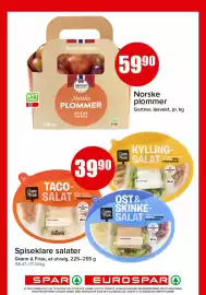 Spar kundeavis Side 6: Gartner plommer €59,90, Grønn & Frisk spiseklare salater €39,90