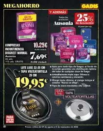 Folleto Gadis semana 35 Página 22: Ausonia compresas incontinencia discreet normal €7,69