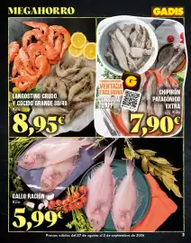 Folleto Gadis semana 35 Página 3: Chipirón Patagónico Extra €7,90, Gallo ración €5,99