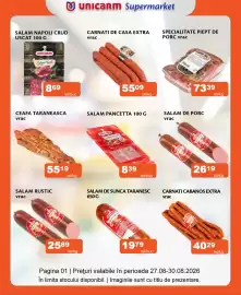Catalog Unicarm Pagină 1: Unicarm salam pancetta €8,39, Carnati de casa extra €55,09