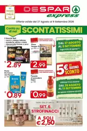 Volantino DeSpar Express Pagina 1: Pasta De Cecco €0,89, Nuii ice cream adventure €2,89
