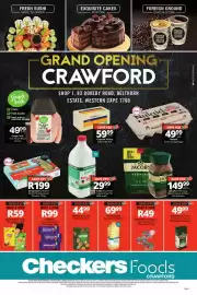 Checkers catalogue Page 1: Cadbury Chocolate Slabs €99,00, Lay's Potato Chips €59,00