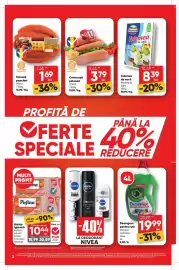 Catalog PROFI săptămâna 35 Pagină 2: Carolii crenvurști polonezi €3,79, Primo Cârnați populari €1,69