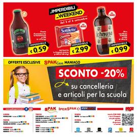 Volantino Spak Supermercati Pagina 16: Birra non filtrata Ichnusa €0,99, Passata di pomodoro bio LA RUSSOLILLO €0,59