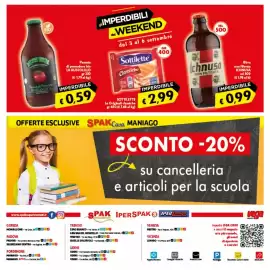Volantino Spak Supermercati Pagina 16: Birra non filtrata Ichnusa €0,99, Passata di pomodoro bio LA RUSSOLILLO €0,59