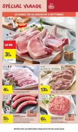 Catalogue Carrefour Market page 21: Le Porc Français poitrine tranchée à griller €4,99, CARREFOUR Le Marché chipolatas €5,99