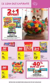 Catalogue Carrefour Market page 38: HARIBO Méga Boîte €2,67, REBELLE Bonbons €1,27