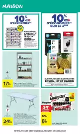 Catalogue Carrefour Market page 49: ARTIS Étagère charges lourdes 5 tablettes €17,99, ARTIS Table Pliante multi-usage €24,99