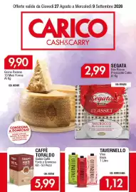 Volantino Carico Cash & Carry Pagina 1: Tavernello Vino Brick €1,12, Caffè Toraldo Cialde Caffè Forte e Cremoso €5,99