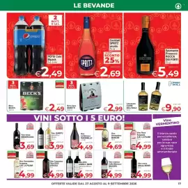 Volantino Eurospar Pagina 17: Birra BECK'S €2,49, Birra Zero Moretti €2,99