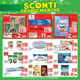 Volantino Eurospar Pagina 2: Biscotti Bucaneve DORIA €0,89, Caffè in cialde compostabili Borbone €8,99