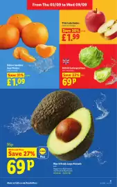 Lidl leaflet week 36 Page 3: Ripe & Ready Large Avocado €0,69, British Iceberg Lettuce €0,69