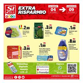Volantino Sì con te Market Pagina 16: Dash liquido classico/smacchiante €8,90, Pisellini primavera Findus €3,39