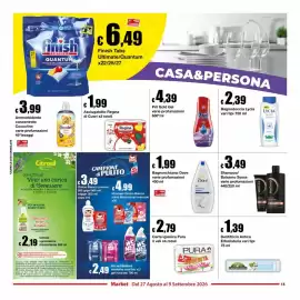Volantino Sì con te Market Pagina 15: Bagnoschiuma Dove €1,99, Pril Gold Gel €4,39