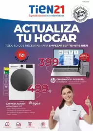 Catálogo Tien 21 Página 1: Hp - ordenador portátil €399,00, Whirlpool - lavasecadora €499,00