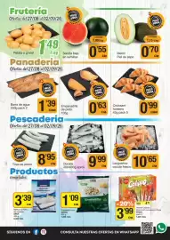 Folleto Economy Cash Página 2: Empanadilla de pisto €0,63, Dorada 400/600g €9,99