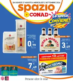 Volantino Spazio Conad settimana 35 Pagina 1: Birra Moretti €3,49, Pasta di semola La Molisana €0,79