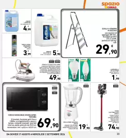 Volantino Spazio Conad settimana 35 Pagina 23: Frullatore Sinotech €19,90, Scopa elettrica 2757 Ariete €74,90