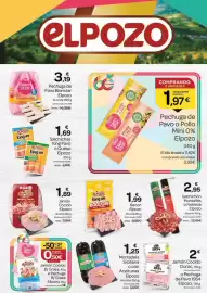 Folleto Supermercados El Jamón Página 29: Elpozo Pechuga de Pavo o Pollo Mini 0% €1,97, Elpozo king upp €1,69