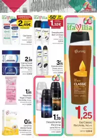 Folleto Supermercados El Jamón Página 37: Dove Desodorante Roll-On €1,32, Unnia Q10 Ifa Crema Facial Día o Noche €2,89