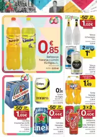 Folleto Supermercados El Jamón Página 6: Schweppes Tónica €1,02, La Casera refrescos cola naranja o limón €0,40