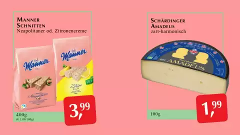 Winkler Markt Flugblatt Seite 10: Manner Schnitten €3,99, Schärdinger Amadeus zart-harmonisch €1,99