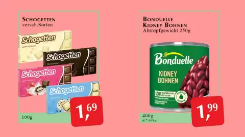 Winkler Markt Flugblatt Seite 11: Schogetten €1,69, Bonduelle Kidney Bohnen €1,99