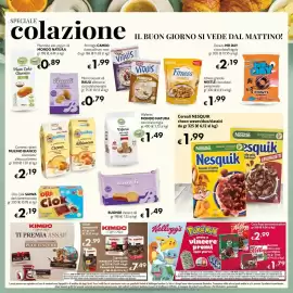 Volantino Maxi Supermercati Pagina 3: Cereali integrali Nesquik €1,99, Cornetti ripieni Mulino Bianco €2,19