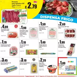 Volantino Sì con te Pagina 11: Prosciutto crudo Pastorello Villani €4,89, Cubetti di prosciutto cotto Beretta €1,79