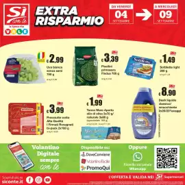 Volantino Sì con te Pagina 20: Uva bianca senza semi €2,99, Dash liquido classico/smacchiante €8,90