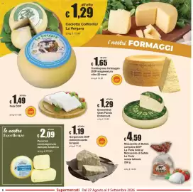 Volantino Sì con te Pagina 8: Pecorino delicato Amatrice €2,09, Gorgonzola DOP Arrigoni €1,19