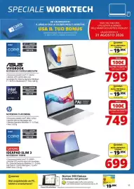Volantino Comet Pagina 11: Lenovo IDEAPAD SLIM 3 €699,00, ASUS VIVOBOK NOTEBOOK F1605VA-MB2167W €799,00