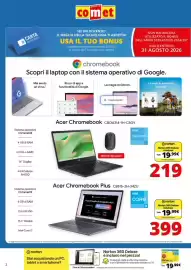 Volantino Comet Pagina 2: Acer Chromebook Plus €399,00, Norton 360 Deluxe €19,99