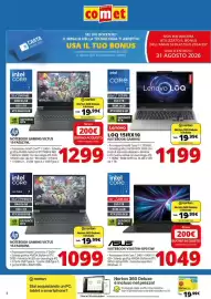 Volantino Comet Pagina 4: HP Notebook Gaming Victus 15-FA2002NL €1.099,00, Lenovo LOQ 15IRX10 Notebook Gaming €1.199,00
