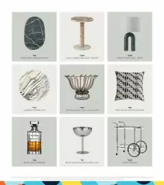 Domayne catalogue Page 21: Greg Natale 'Venice' Cushion €189,00, Lucia Marble Side Table - Brown €269,00