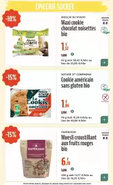 Catalogue La Vie Claire page 21: FAVRICHON Muesli croustillant €6,20, Nature & Cie Cookie américain €1,86