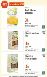 Catalogue La Vie Claire page 23: Bisson Biscuits au citron bio €3,39, Bisson Biscuits à l'épeautre bio €2,54