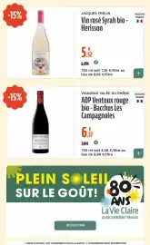 Catalogue La Vie Claire page 30: Bacchus AOP Ventoux rouge bio €6,37, JACQUES FRELIN Vin rosé Syrah bio - Herisson €5,52