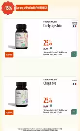 Catalogue La Vie Claire page 42: French Mush Cordyceps bio €25,49, French Mush Chaga bio €25,49