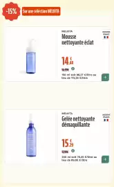 Catalogue La Vie Claire page 50: MELVITA Mousse nettoyante éclat €14,44, MELVITA Gelée nettoyante démaquillante €15,29