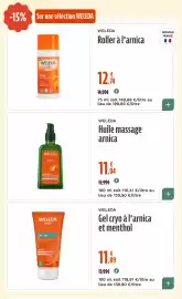Catalogue La Vie Claire page 59: WELEDA Huile massage arnica €11,04, WELEDA Gel cryo à l'arnica et menthol €11,89